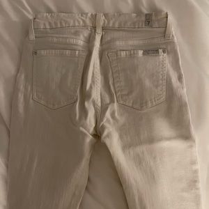 7 for all mankind white skinny jeans